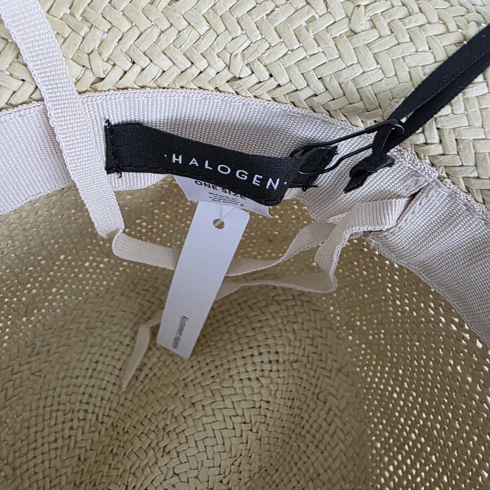 Halogen Tan Straw Hat with Black Band - Picture 5 of 5